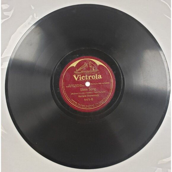 Record 78 RPM Vinyl Record- Reinald Werrenrath- Brown October Ale/ Stein Song - Picture 3 of 4